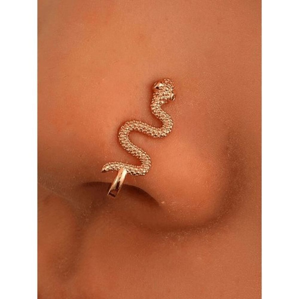 GOLD SNAKE NOSE RING/CUFF 